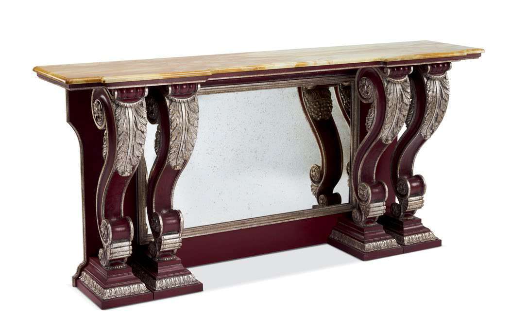 Konsolentisch rechteckig im piemontesischen neoklassizistischen Stil des späten 18. Jahrhunderts, 187 x 41 x h 89 cm von Fatto Italia
