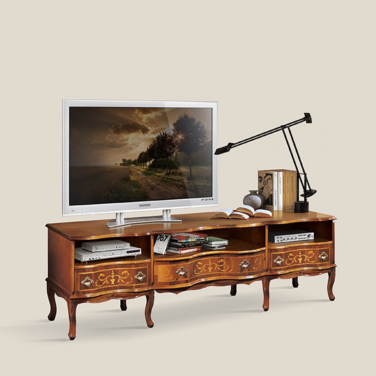 TV-Möbel Classic, 2 Schubladen, 2 Fächer, Modell 539 von Fatto Italia