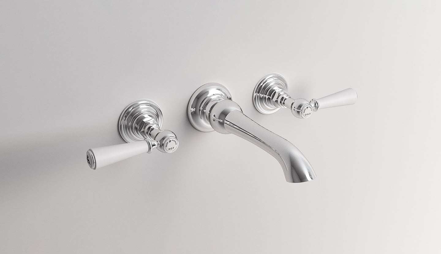 Dreiloch-Armatur für Bidet in Hänge-Ausführung mit Ablauf Astaire von Fatto Italia
