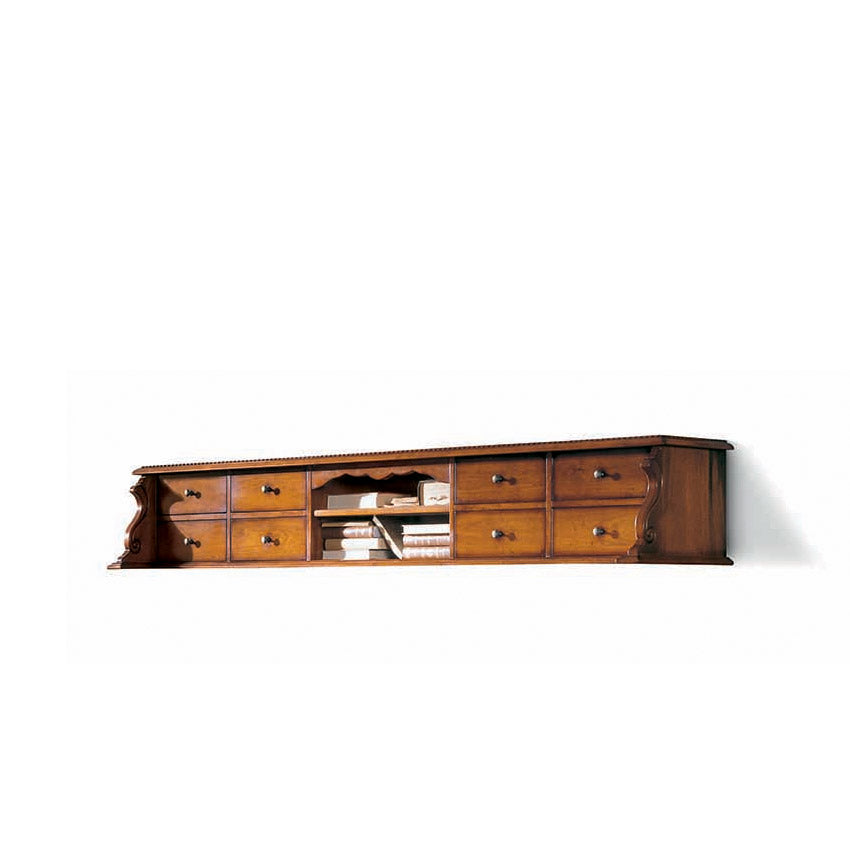 Wohnzimmermöbel Montalcino, mit Schubladen, 219 × 42 × 35 cm von Fatto Italia