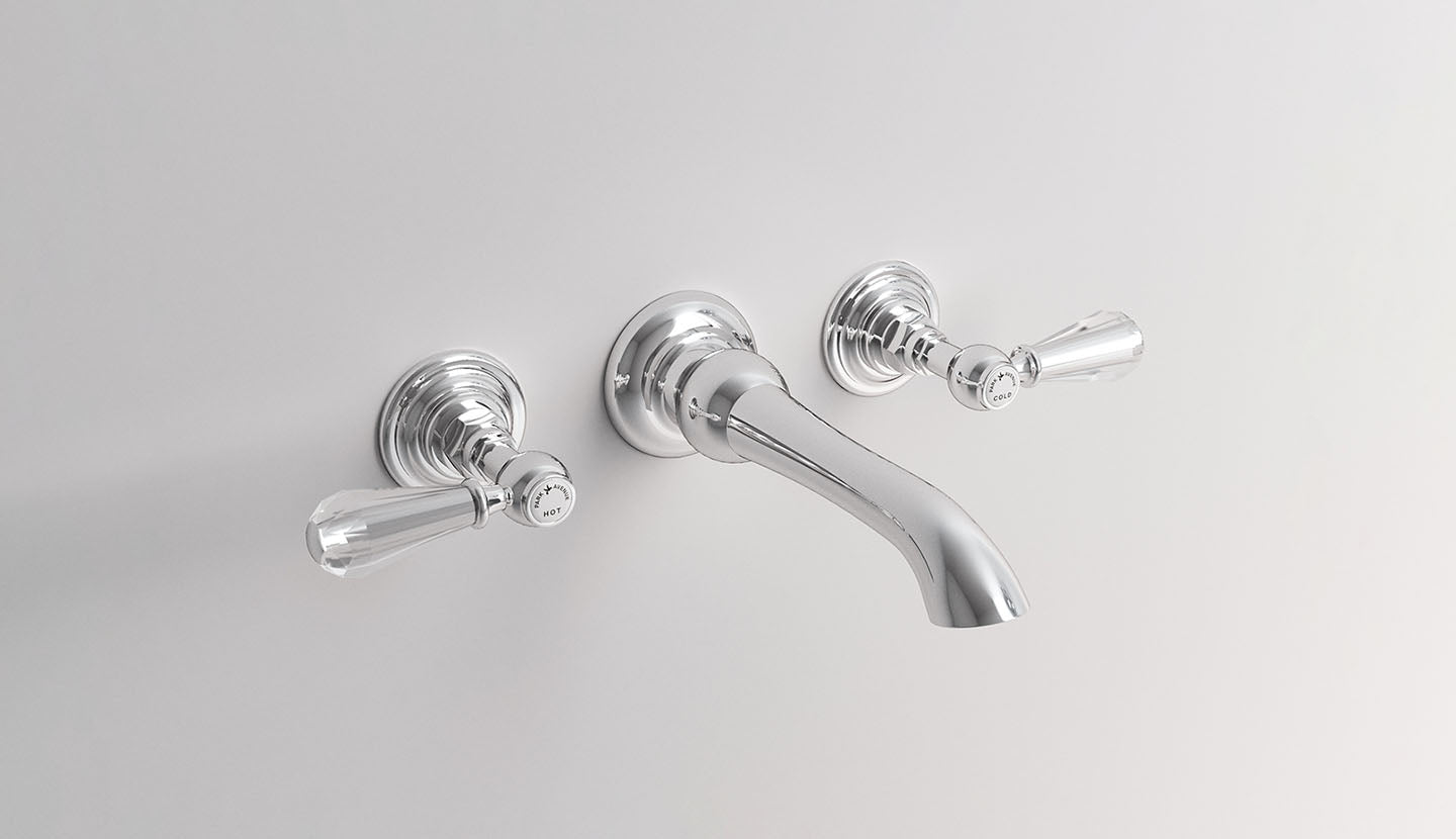 Dreiloch-Armatur für Bidet in Hänge-Ausführung mit Ablauf Beatrice von Fatto Italia