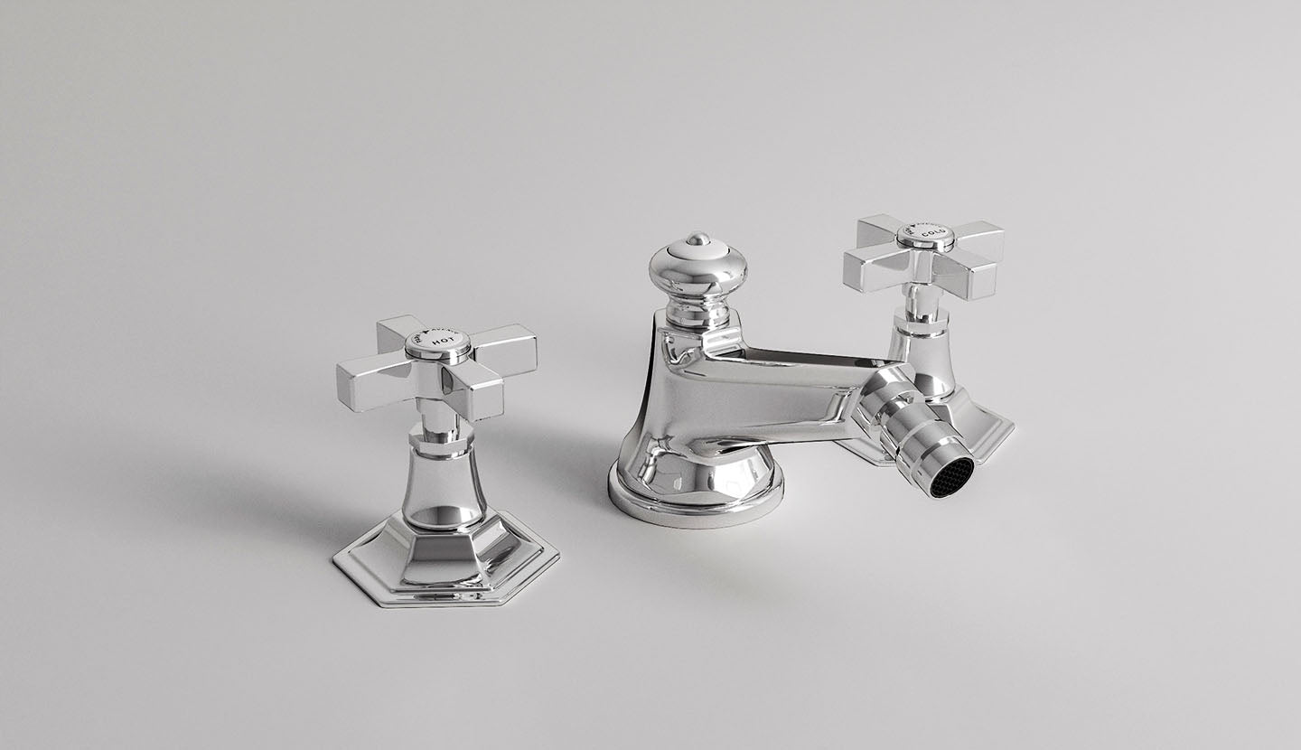 Dreiloch-Armatur für Bidet Crowe von Fatto Italia