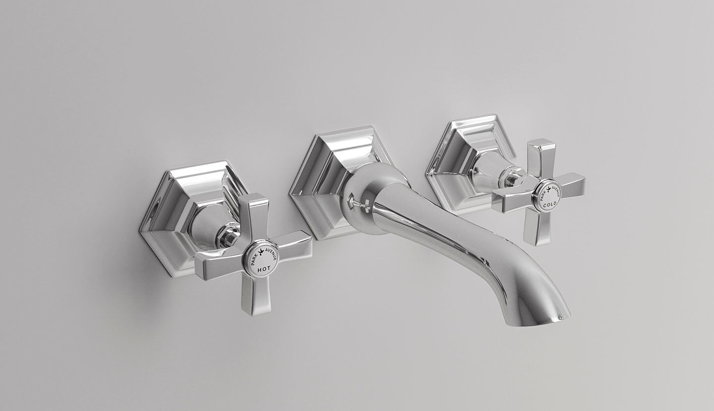 Dreiloch-Armatur für Bidet in Hänge-Ausführung mit Ablauf Crowe von Fatto Italia