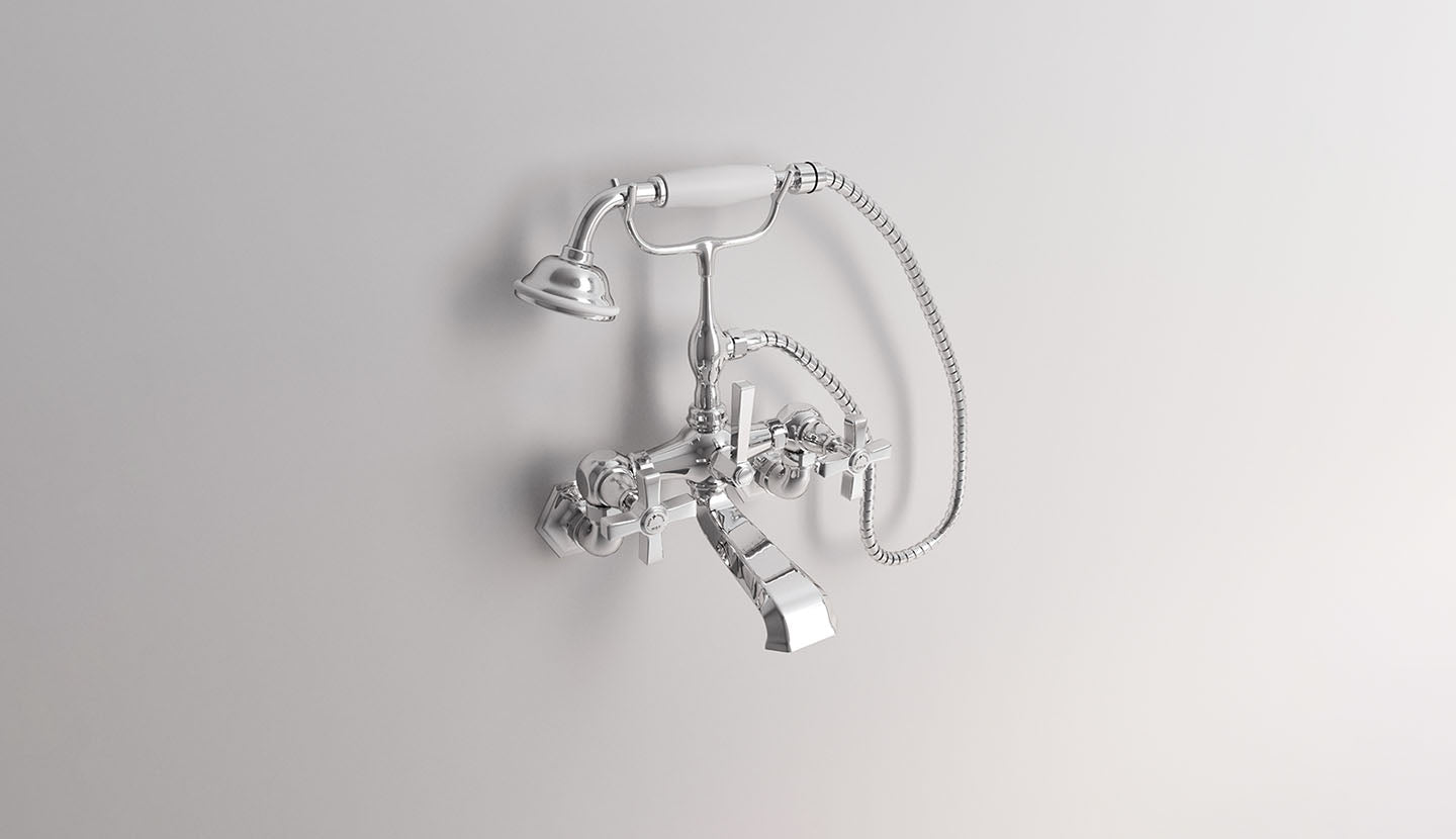 Aufputz-Armatur für Badewanne, mit Wandinstallation Crowe von Fatto Italia