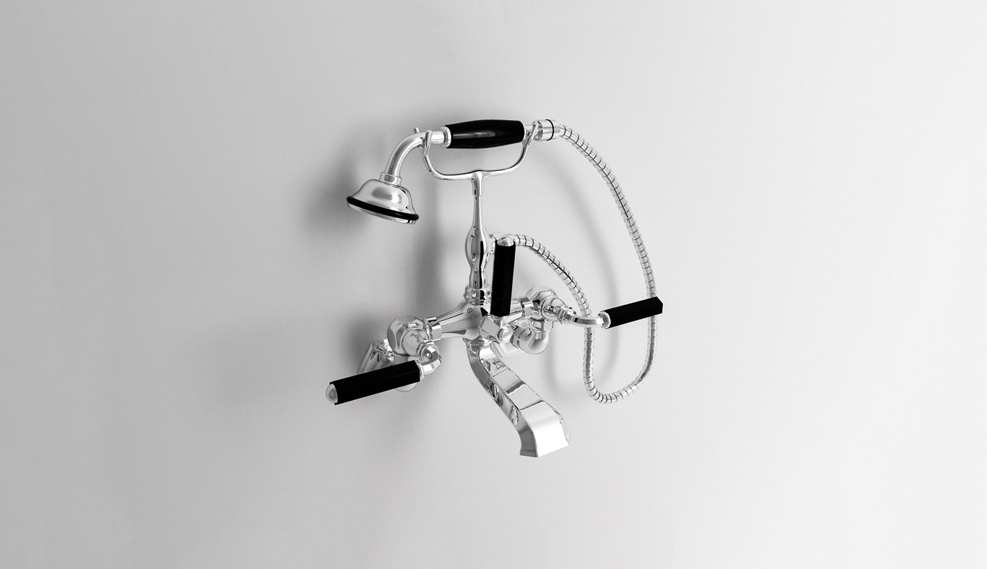 Aufputz-Badewannenarmatur für Wandinstallation Dark Black von Fatto Italia