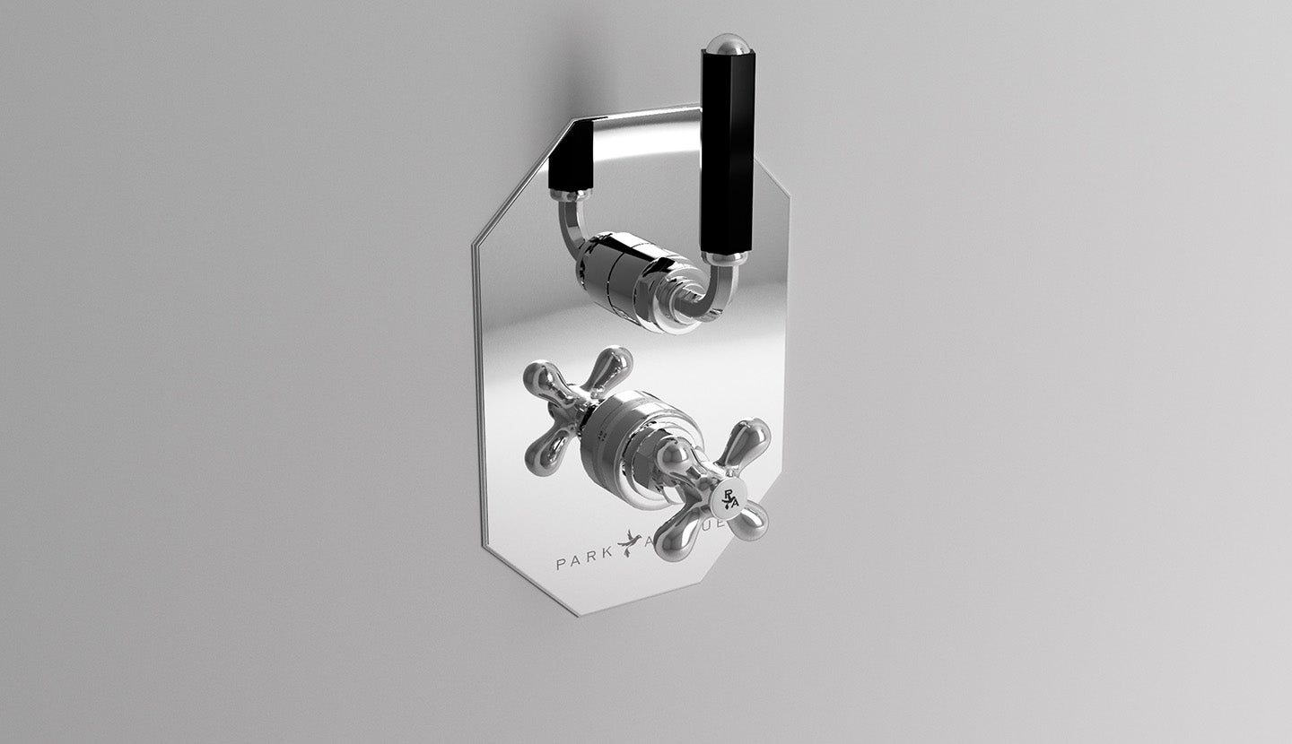Unterputz-Thermostat-Duscharmatur mit Umstellventil Dark Black von Fatto Italia