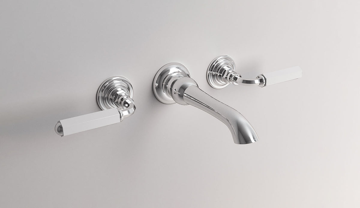 Dreiloch-Armatur für Bidet in Hänge-Ausführung mit Ablauf Dark White von Fatto Italia