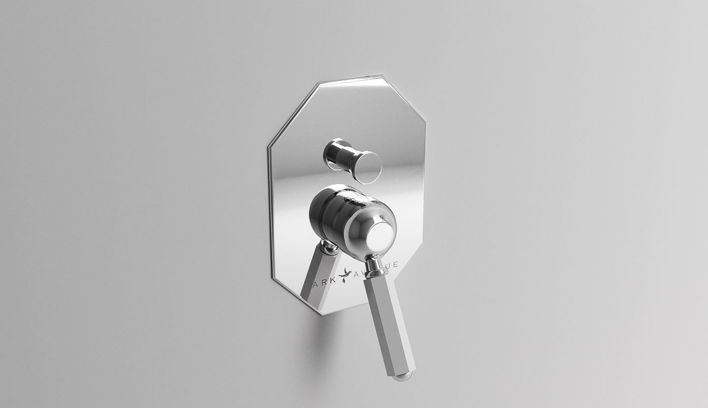 Unterputz-Duplex-Duscharmatur mit Platte Dark White von Fatto Italia