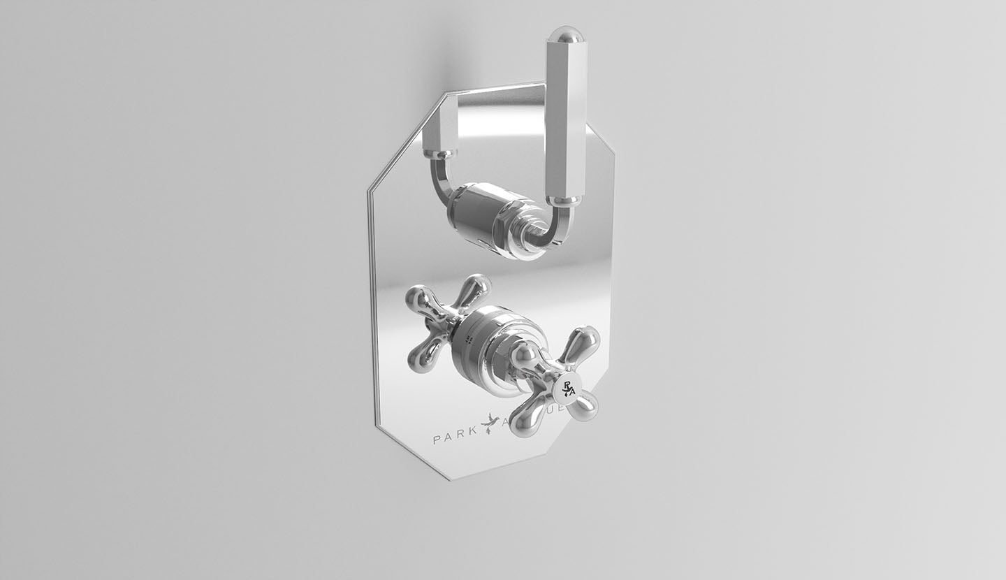 Unterputz-Thermostat-Duscharmatur mit Umstellventil Dark White von Fatto Italia