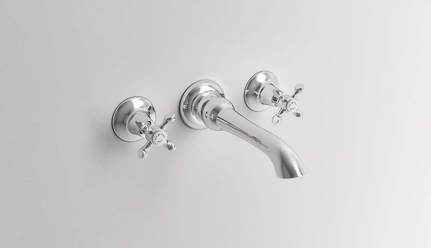 Dreiloch-Armatur für Bidet in Hänge-Ausführung mit Ablauf Hopkins von Fatto Italia