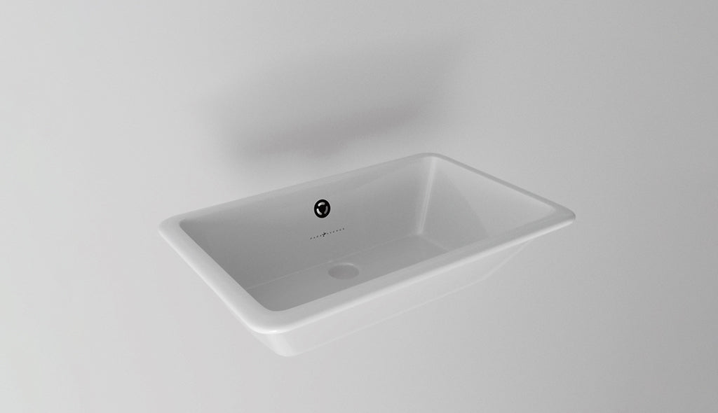 Tief eingefasstes Waschbecken rechteckig 53 cm Washbasins von Fatto Italia