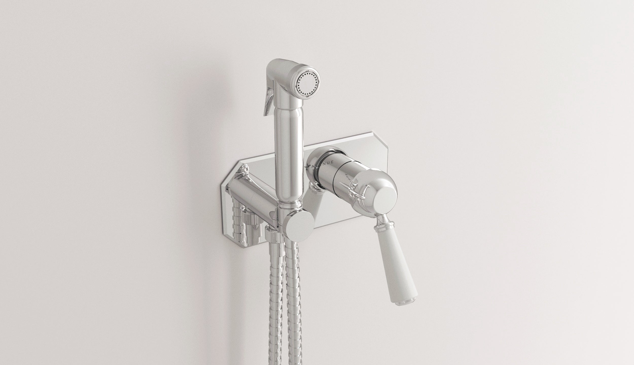 WC-Absperrset mit Mischbatterie und Handbrause Hopkins von Fatto Italia