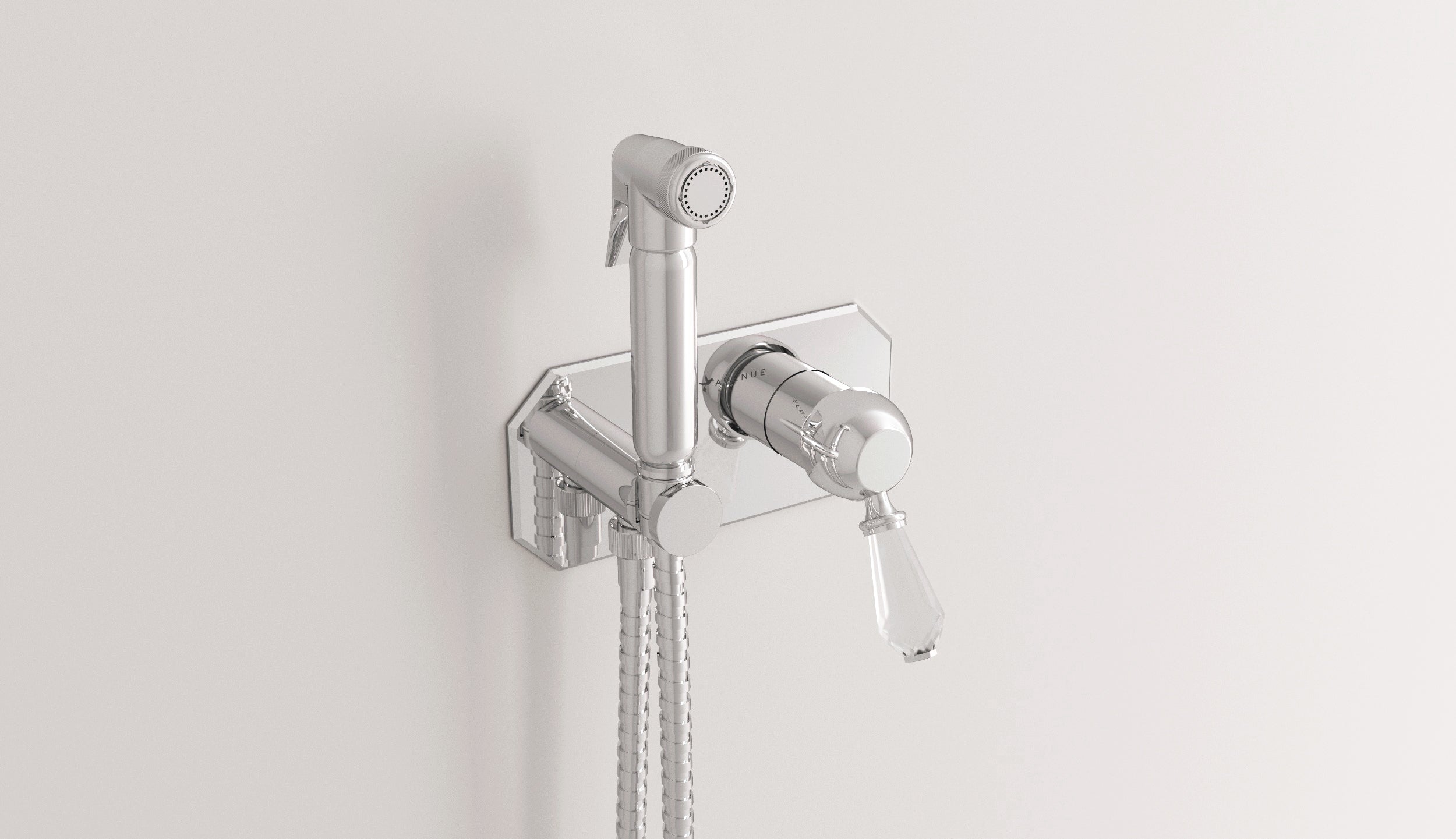 WC-Absperrset mit Mischbatterie und Handbrause Beatrice von Fatto Italia