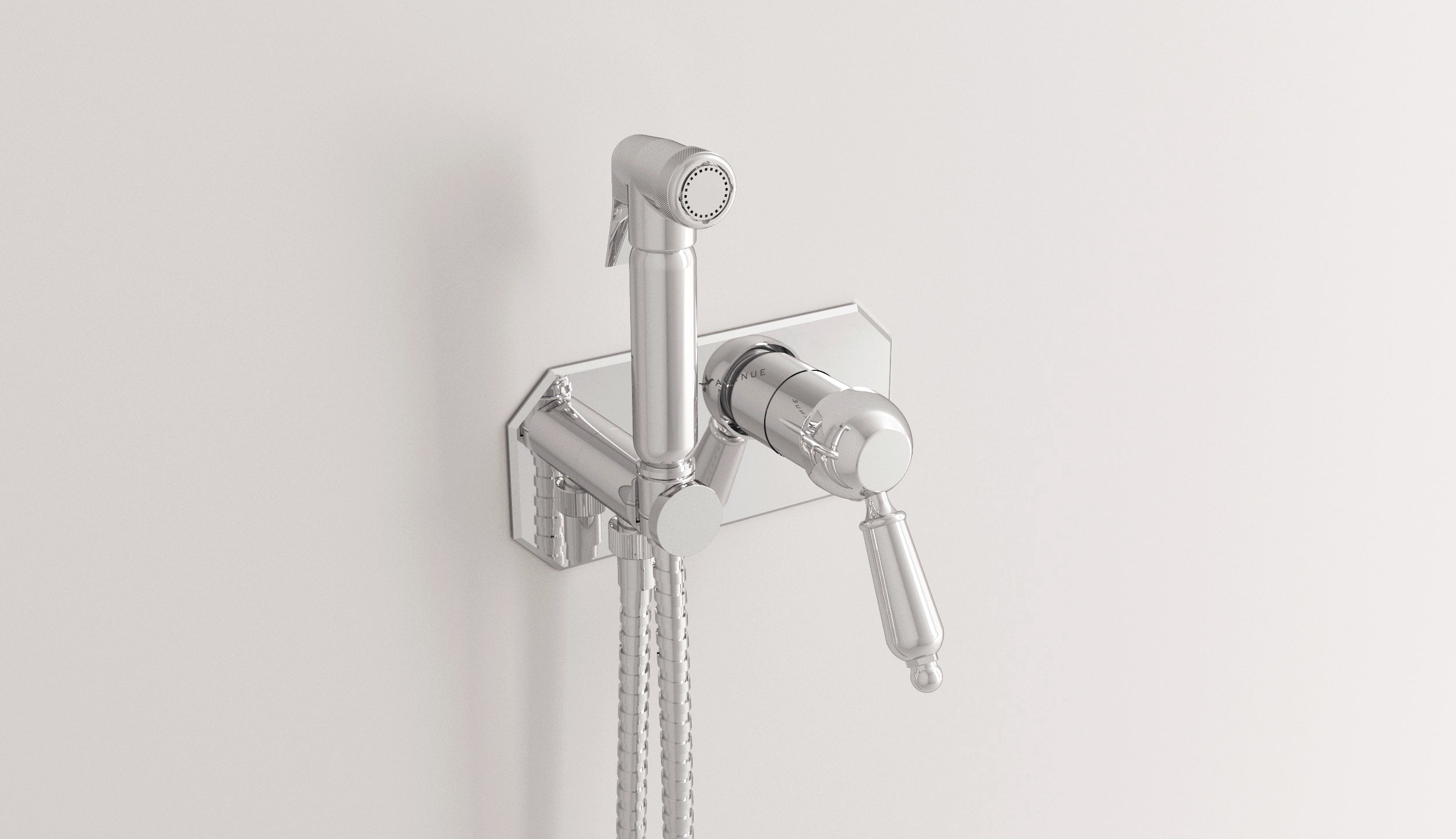 WC-Absperrset mit Mischbatterie und Handbrause Caruso von Fatto Italia