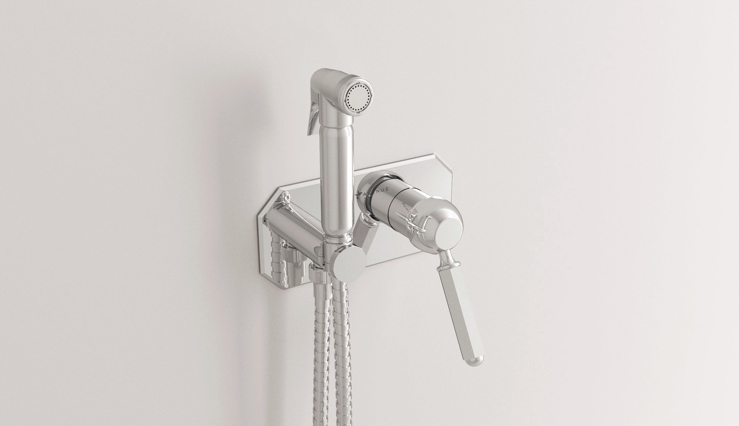 WC-Absperrset mit Mischbatterie und Handbrause Dark Metal von Fatto Italia