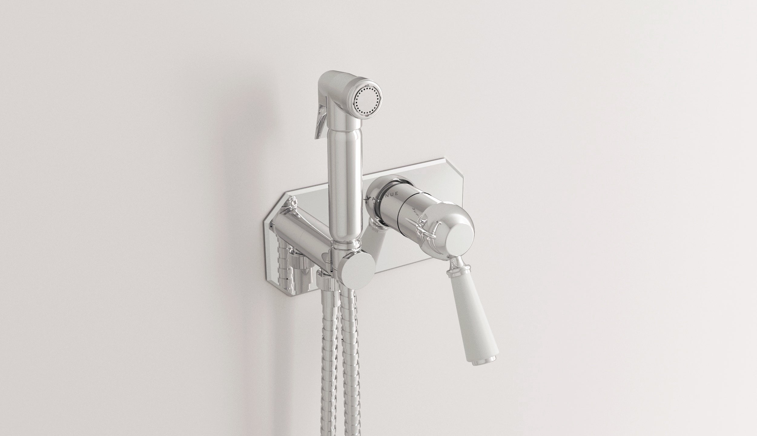WC-Absperrset mit Mischbatterie und Handbrause Crowe von Fatto Italia