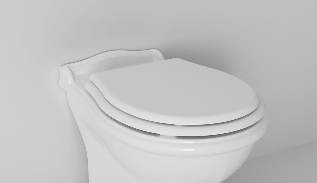 WC-Sitz aus Holz mit Absenkautomatik, weiß Crown von Fatto Italia