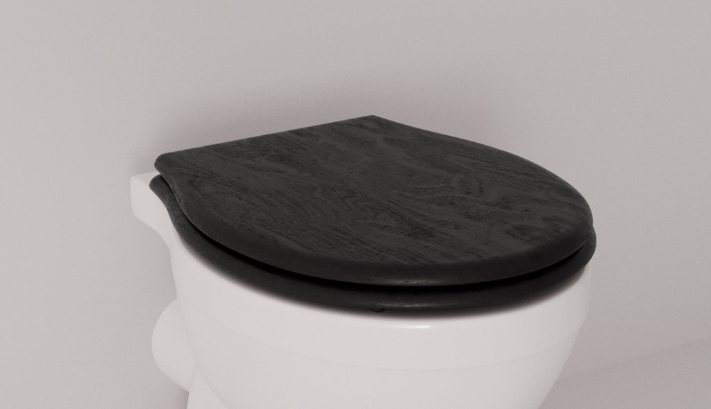 Holzsitz mit Soft-Close-Funktion, schwarz Crown von Fatto Italia