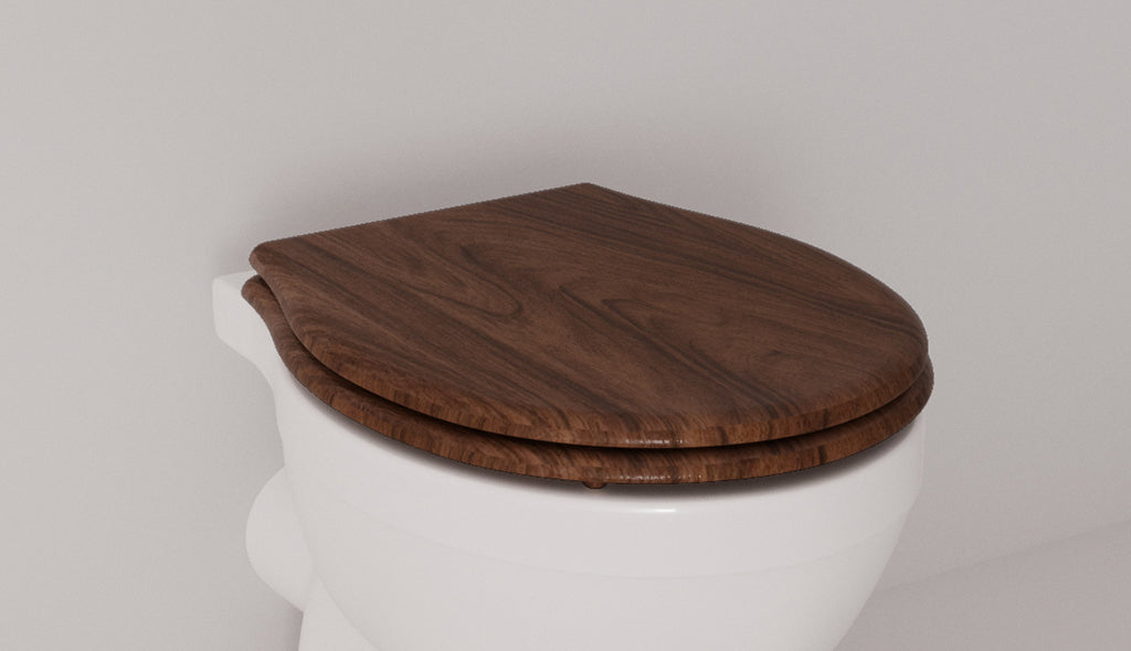 Holzsitz mit Soft-Close-Funktion, Nussbaum Crown von Fatto Italia