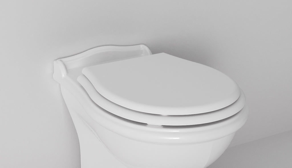 WC-Sitz aus Holz mit herkömmlicher Absenkung, weiß Crown von Fatto Italia