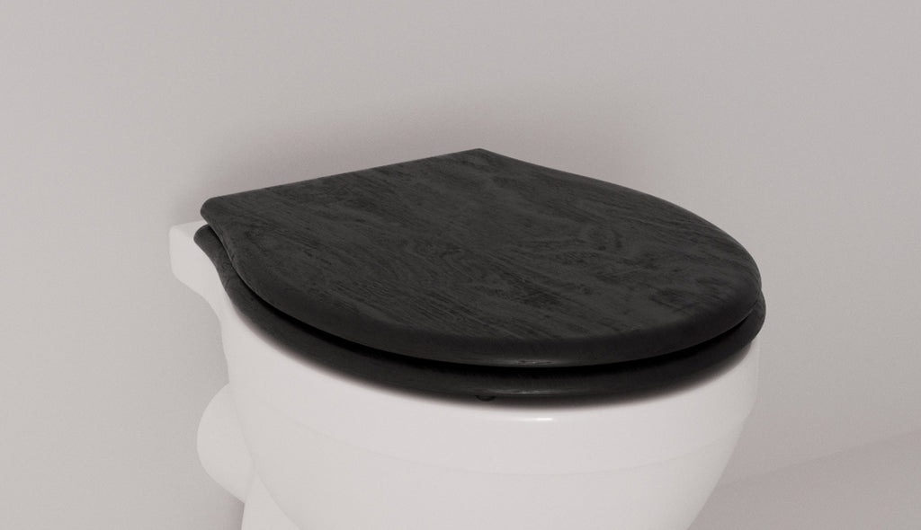 Holzsitz mit traditionellem Verschluss, schwarz Crown von Fatto Italia