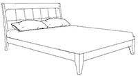 Bett Lino, Liegefläche 180 x 200 cm von Fatto Italia