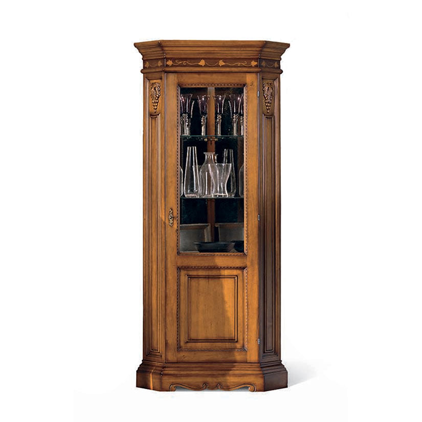 Vitrine Montalcino, mit Intarsien, 90 × 60 × 200,5 cm von Fatto Italia