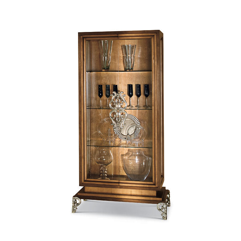 Vitrine Elissar, 2-türig, mit Intarsien, 102 × 57 × 201 cm von Fatto Italia