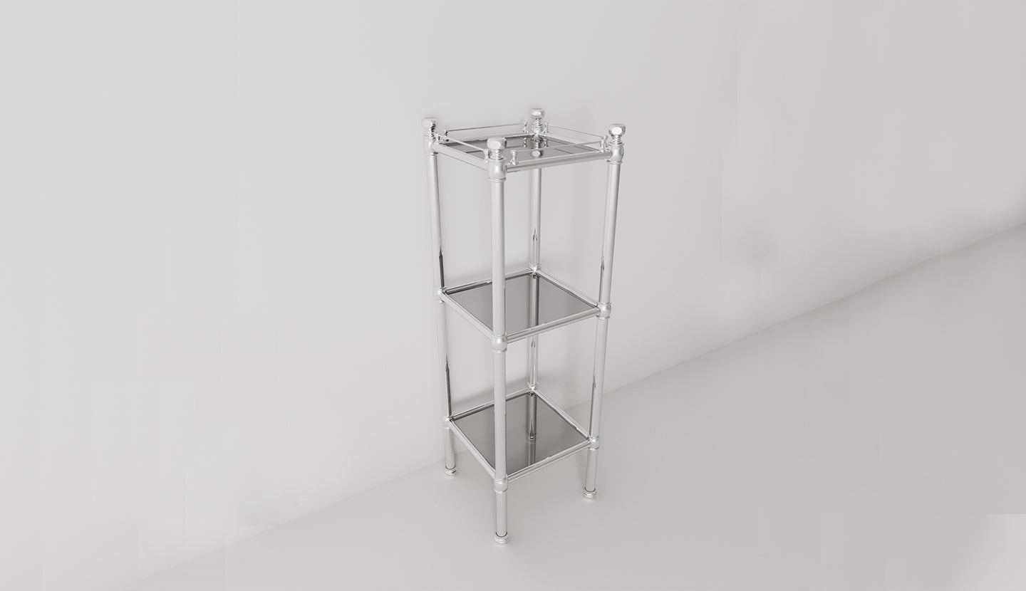 Kleinmöbel aus Messing mit 3 Glas-Fachböden Westin von Fatto Italia