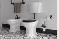 WC mit niedrig installiertem Spülkasten für Betätigungsknopf Crown von Fatto Italia