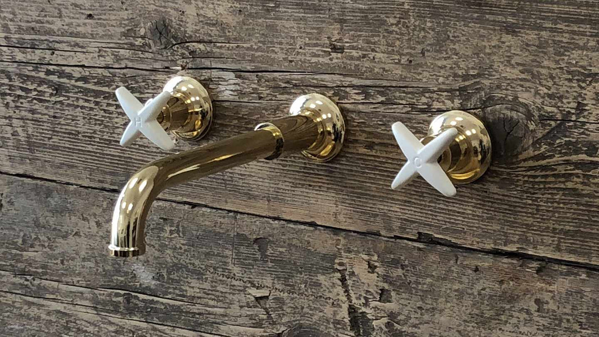 Dreiloch-Armatur für Bidet in Hänge-Ausführung mit Ablauf Cross von Fatto Italia