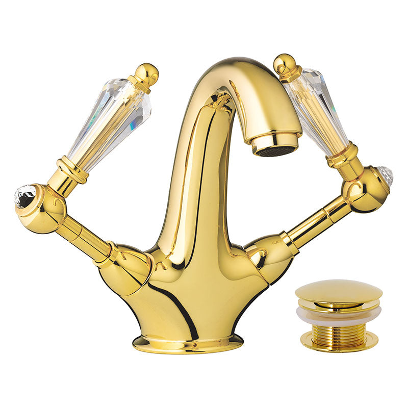 Waschtischarmatur Crystal Retro mit Ablaufgarnitur 13 cm von Fatto Italia