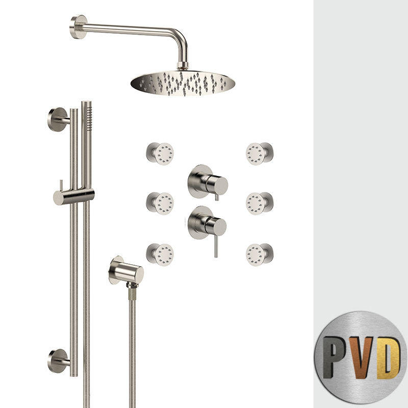 Unterputz-Duschset Tokyo Steel Wandmontage mit Umsteller Ø 20 cm Modell SSTX613ZP7820 von Fatto Italia