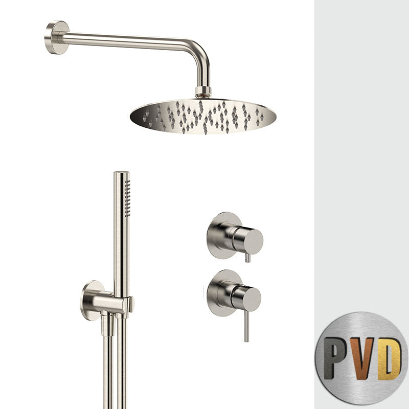 Unterputz-Duschset Tokyo Steel Wandmontage mit Umsteller Ø 20 cm Modell SSTX615ZD2P7820 von Fatto Italia