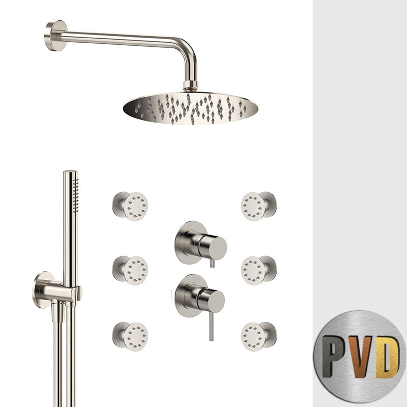 Unterputz-Duschset Tokyo Steel Wandmontage mit Umsteller Ø 20 cm Modell SSTX616ZP7820 von Fatto Italia